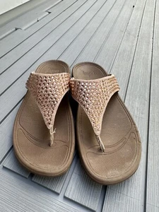 Sandali Fit Flop taglia 8 in tono pesca con brillantini glitter - Foto 1 di 7
