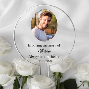 Personalised Photo Memorial Grave Sign Memory Bereavement Garden Acrylic Plaque - Picture 1 of 16