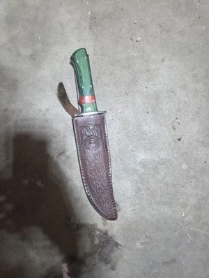 Timber Rattler Green Goliath Bowie Dagger Hunter Knife TR110 440 SS Sheath - Image 1 of 4