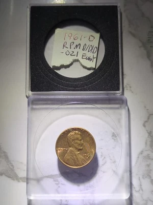 1961 D Lincoln memorial Cent RPM D/D/D - 021 East Red - Image 1 of 4