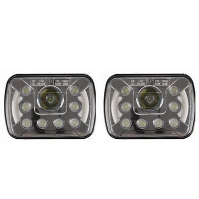 Pair 7x6" 5x7 inch CREE Replace H6054 H6014 LED Headlights DRL High/Low Beam 55W - Image 1 of 4