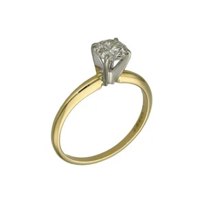 Ladies 14ct Yellow Gold Diamond Engagement Ring - 0.66ct - Picture 1 of 5