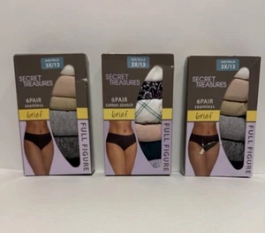 Secret Treasures Women's Brief Panties, Size 3x, Set Of 3, Each Box 6 Pair - New - Picture 1 of 4