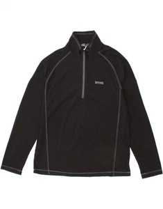 REGATTA Hombres Cremallera Cuello Pullover Chándal Top XL Negro Poliéster BN11 - Imagen 1 de 3
