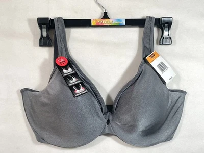 Nuevo con etiquetas Sujetador con aros Lilyette 36DD para mujer sumérgete en cómodo ojo de cerradura 0904 plateado Foto 1 de 4