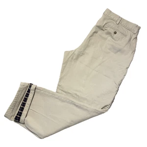 LL Bean Fleece gefütterte khaki Bundfaltenhose für Herren Größe 40 x 34 beige schwer - Bild 1 von 7
