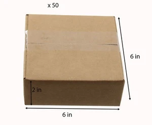 Shipping Boxes 50 Pcs 6 x 6 x 2 Inches Brown Mailing Boxes - Picture 1 of 2