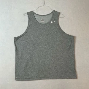 Nike Tee Tank Top Men’s XXL Gray Knit Dri-Fit Athletic Cut Sleeveless Activewear - Picture 1 of 11