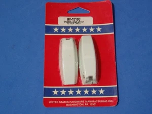 RV CAMPER TRAILER BAGGAGE DOOR CLIPS COMPARTMENT CATCH HOLDERS 2PK WHITE USA - Picture 1 of 2