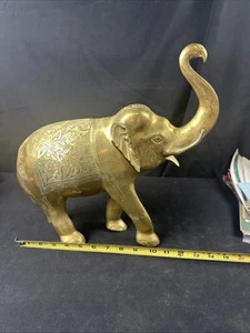 Vintage Messing Elefant 14” x 14” 7 1/2 Pfund - Bild 1 von 8