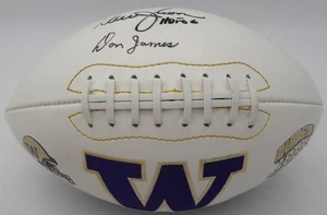 Don James & Warren Moon Autographed Football Washington HOF 06 Beckett BS30054 - Picture 1 of 5