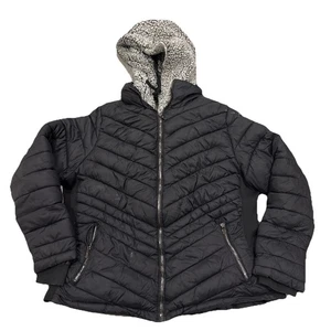 Schwarzer gefütterter Damen-Wintermantel mit durchgehendem Reißverschluss von YMI Größe 3X - Bild 1 von 11