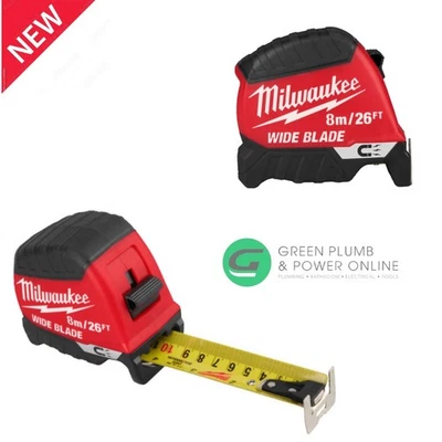 Milwaukee  GEN II Magnetic Wide Blade Tape Measure 8m/26ft - Image 1 of 3