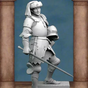 1/24 75mm Resin Model Kit Italian Condottiere Commander Heavy Knight Unpainted - Picture 1 of 5
