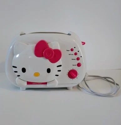 Tostadora De Colección Años 00 Y2K Hello Kitty 2 Rebanadas Ranura Ancha KT5211 Cocina Rosa Bagel Foto 1 de 4