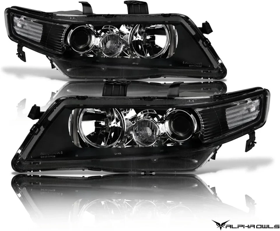 New Black Housing Projector Headlights 2004 2005 2006 2007 2008 Acura  TSX - Image 1 of 4