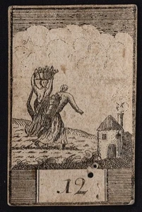 Lotto lottery card 12 lotería carta a jouer tarjeta de juego play cards 1780 - Imagen 1 de 1