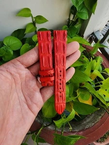 Size 20/18 mm Red Genuine Leather Skin Watch Strap Band-( can change size) - Picture 1 of 6