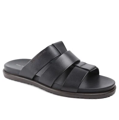 BRUNO MAGLI Men’s 11 M Empoli Leather Slide Sandal Black - Image 1 of 4