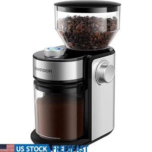 Electric Coffee Grinder Adjustable Burr Mill 16 Grind Settings 2-14 Cups New - Picture 1 of 8