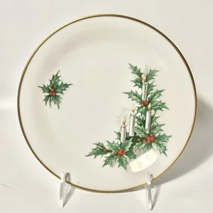 TIRSCHENREUTH NOEL #3748 *CANDLES & HOLLY* 7-1/2" SALAD PLATE - Picture 1 of 5