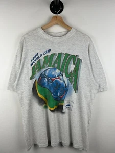 Vintage 90s World Cup Soccer Jamaica France 98' Grey Tee Size XL - Bild 1 von 7