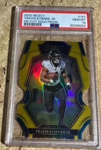 2022 Panini Select Travis Etienne Jr. Gold Die-Cut #147 #4/10 - PSA 10 - Picture 1 of 2