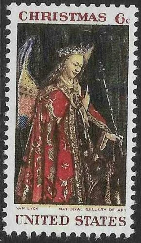 Sello de Estados Unidos Scott 1363 1968 6c ángel de Navidad Gabriell MNH Foto 1 de 1