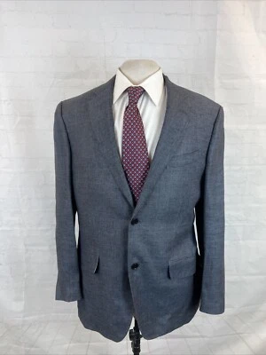 Etro Men's Gray Blue Striped Linen Blazer 40R $2,495 - Image 1 of 4