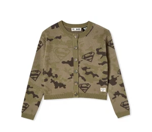 Cotton On Big Mädchen Camouflage Strickjacke Pullover Superman Tier Größe 12 - Bild 1 von 1
