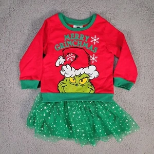 Grinch Girls 18 Month Christmas 2 Piece Set Top and Green Glitter Tutu NWT - Picture 1 of 6