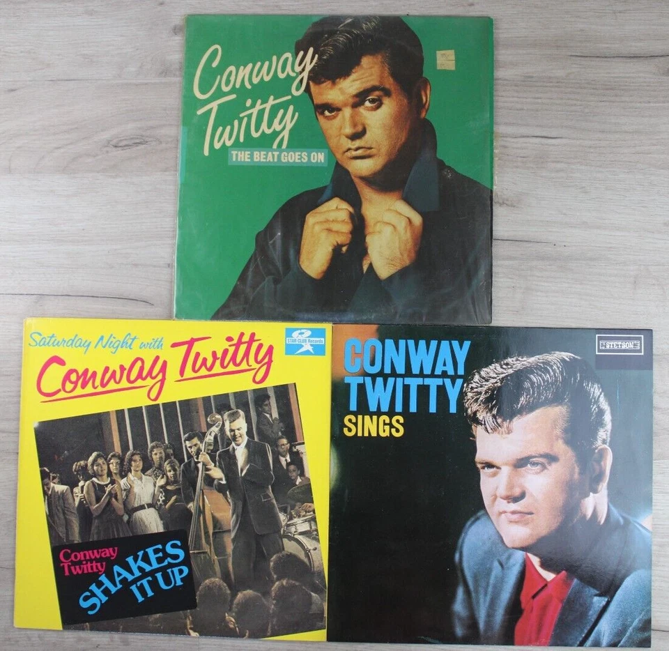 3x Conway Twitty The Beat Goes On SINGS Shakes It Up VINILI Vinyl LP 33 Giri 12" - Immagine 1 di 2