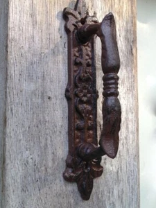 Manija para puerta de jardín o puerta de establo, manija de puerta lirio de hierro fundido - Imagen 1 de 7