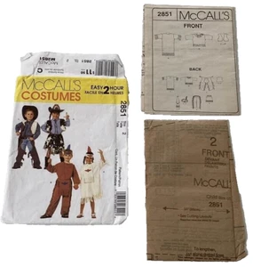 Costume modello McCall's cowboy indiano cowgirl bambino 2 ragazzo ragazza 2851 non tagliato - Foto 1 di 3