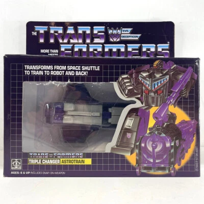 Transformers G1 Triple Changer Astrotrain Decepticon Figure Transforming Toy - Image 1 of 4
