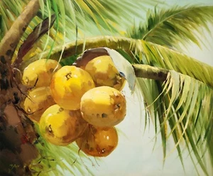 Palm tree, 20x24, 100% Hand Painted Oil Painting on Canvas - Picture 1 of 5