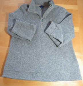 Lands End Damen 1/4 Zip Poly Strick Pullover Pulli Oberteil meliert beige XL (18) - Bild 1 von 10