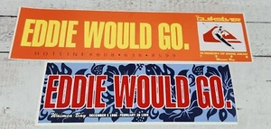 Eddie Would Go Quiksilver 1998/1999 Autoaufkleber Lot (2) Eddie Aikau Waimea - Bild 1 von 2