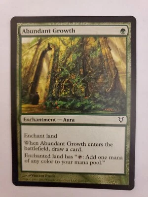 MTG Magic The Gathering Card Abundant Growth Enchantment Aura Green Avacyn Resto - Image 1 of 2