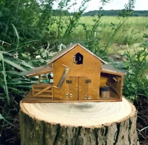 Handmade Miniature Wooden & Tin Barn Stable - Picture 1 of 10