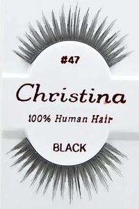 Christina #47 6,12 pares de pestañas postizas 100 % cabello humano - Imagen 1 de 1