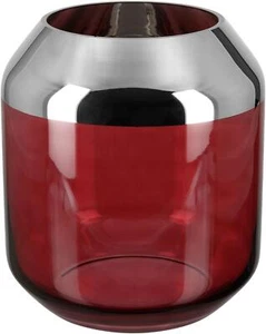 FINK Teelichthalter Windlicht Kerzenhalter aus Glas Smilla Rot 20,6 cm - Bild 1 von 2