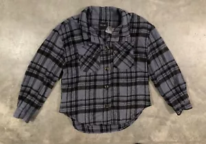Chaqueta Camisa a Cuadros Love Tree Gris Azul - Chaqueta Franela Pesada Mujer Grande Nueva Sin Etiquetas - Imagen 1 de 4