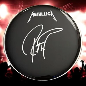 Bajista de banda GFA Metallica * ROBERT TRUJILLO * Cabezal de batería firmado de 10" PRUEBA 1 CERTIFICADO DE AUTENTICIDAD - Imagen 1 de 4