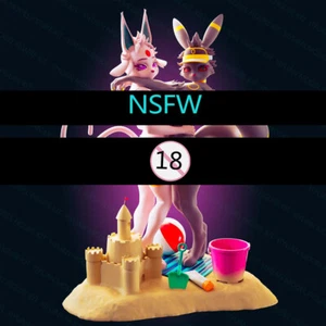 1/24 Scale Espeon And Umbreon Nsfw FUTA Uncolored Unassembled Sesin Model Kit - Picture 1 of 9