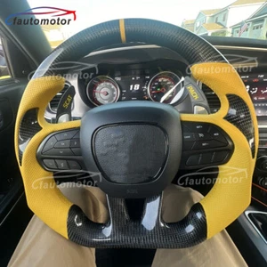 Volante deportivo de fibra de carbono para 15+ Dodge Challenger Charger SRT Hellcat - Imagen 1 de 11