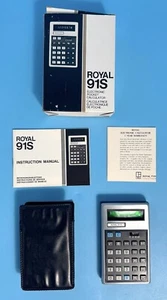 Royal 91S LED Electronic Pocket Calculator With Case, Etc. - For Parts or Repair - Picture 1 of 3