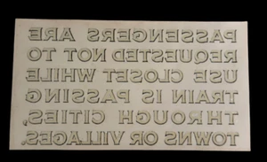 Vtg Railroad Train Toilet Closet Notice Town Instructions Transfer Ephemera Rare - Picture 1 of 8