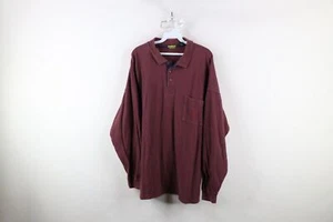 Vintage 90s OshKosh B'Gosh Mens XL Faded Thermal Knit Long Sleeve Rugby Polo - Picture 1 of 16
