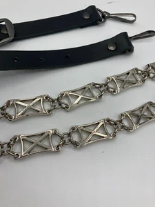 SALTIRE Chrome Kilt Sporran Chains Complete With Leather Straps now only £34.99 - Picture 1 of 3